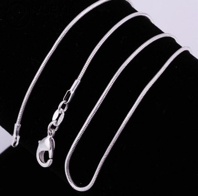 

1MM 925 sterling silver smooth snake chains women Necklaces Jewelry snake chain size 16 18 20 22 24 26 28 30 inch Wholesale A0107