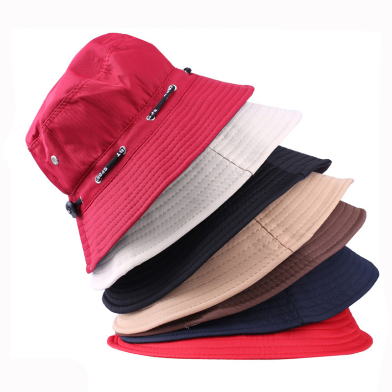 

Fashion Unisex Cotton Bucket Hat Solid Color Summer Outdoor Travel Beach Fisherman Sun Cap Hunting Sport Hats Z0857, As photo remark colors