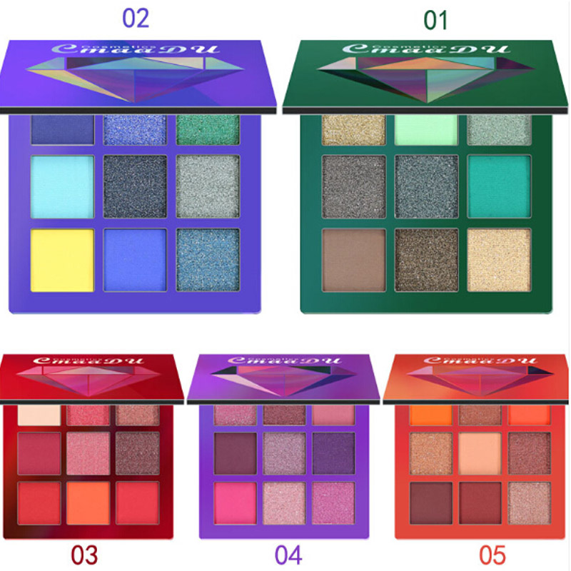 CmaaDu Makeup Brand Beauty Diamond Eyeshadow Palette 9 Colors Mini Eyeshadow Palette 5 Styles Star Colors Eyeshadow-image-434611303