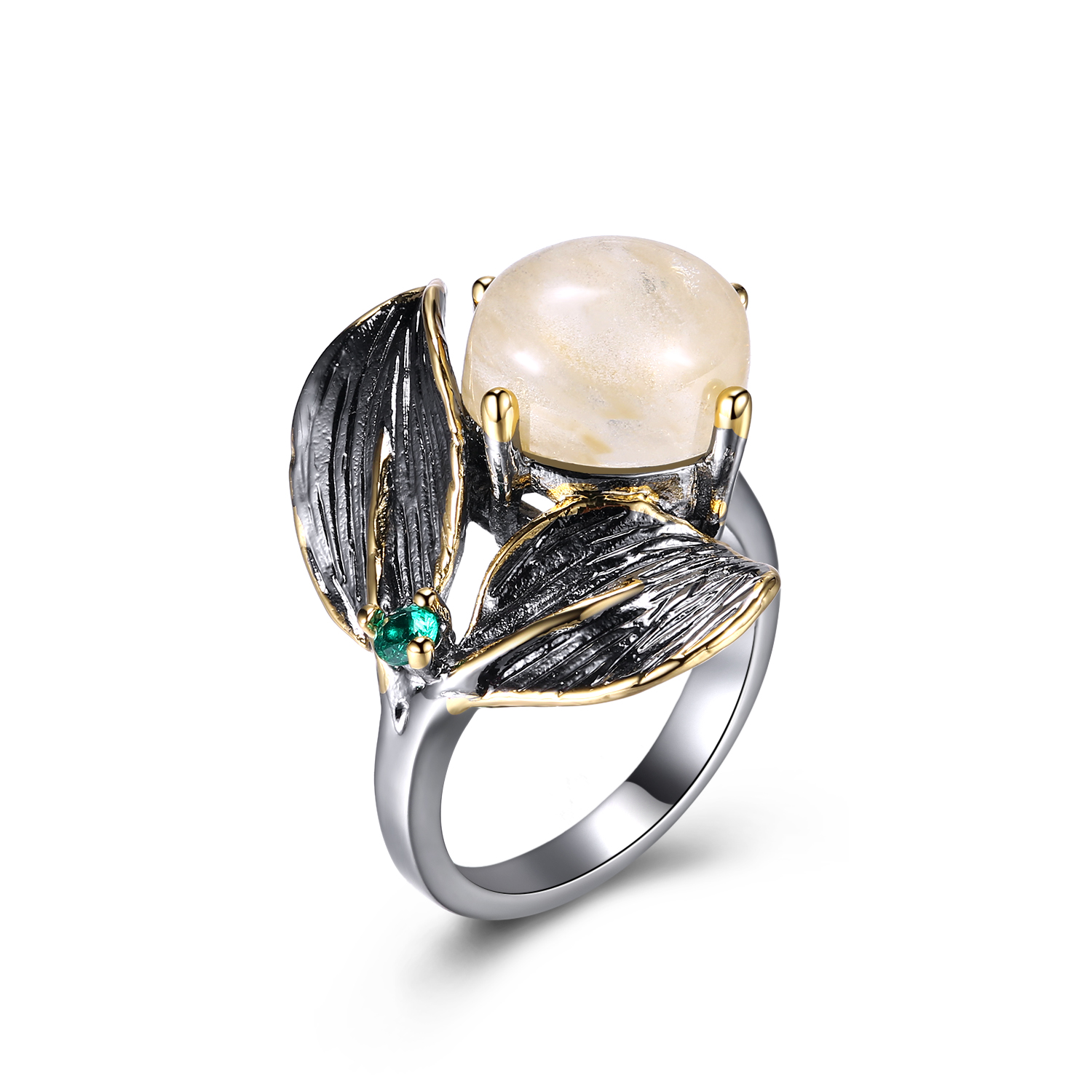 

2019 pretty leaf ring LT yellow stone Cute female jewellery lovely bee design high quality jewelry finger rings