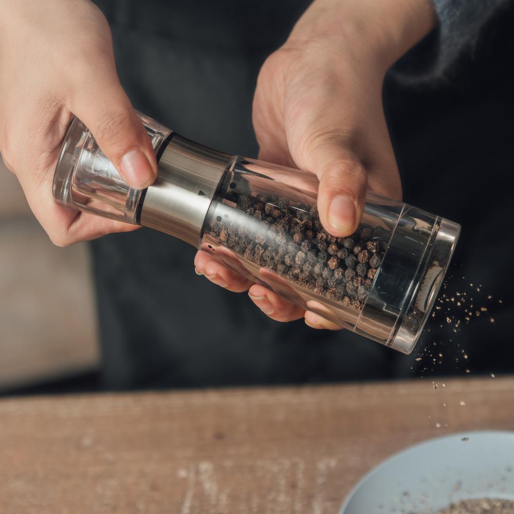Two Style Pepper Sea Salt Grinder Manual Kitchen Spice Mill 5 Gear