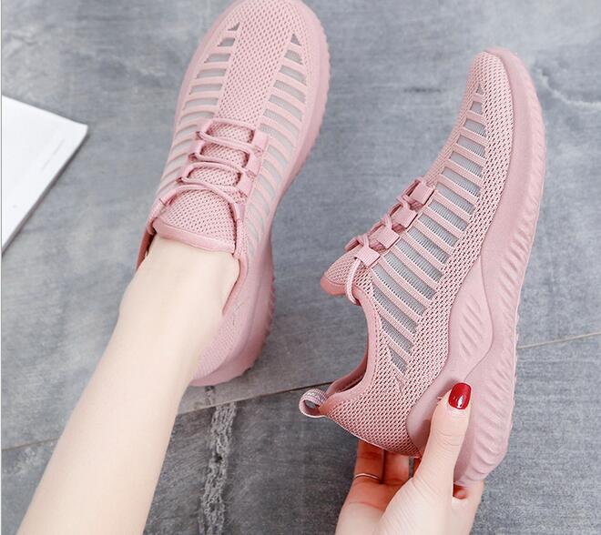 

Flying woven shoes female 2019 summer new wild breathable sports old shoes female ins Korean students shoes women summer, Black
