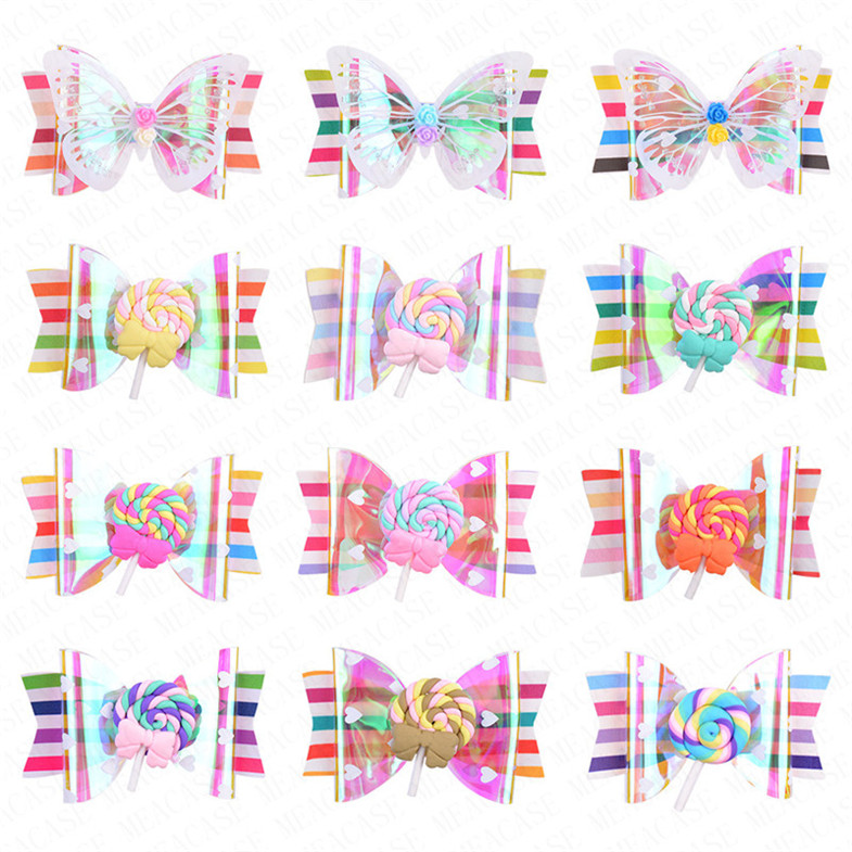 

2020 New Rainbow Lollipop Cute Children Hairpin Hair Clips Accessories For Girls Kids Hair Ornament Barrettes Hairclip Headdress D62802, Random colors