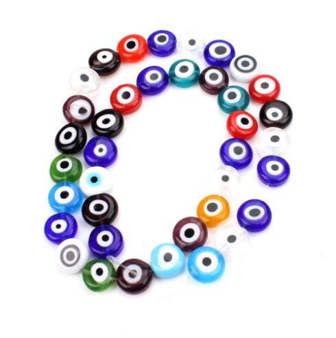 

300pcs EVIL EYE Kabbalah Luck Resin Spacer Beads Loose beads For Jewelry Making 11x5mm, Black