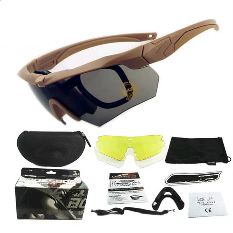 

Live-action CS bulletproof tactical glasses outdoor paintball anti-shock goggles riding myopia BB gun goggles set with three lenses K350G