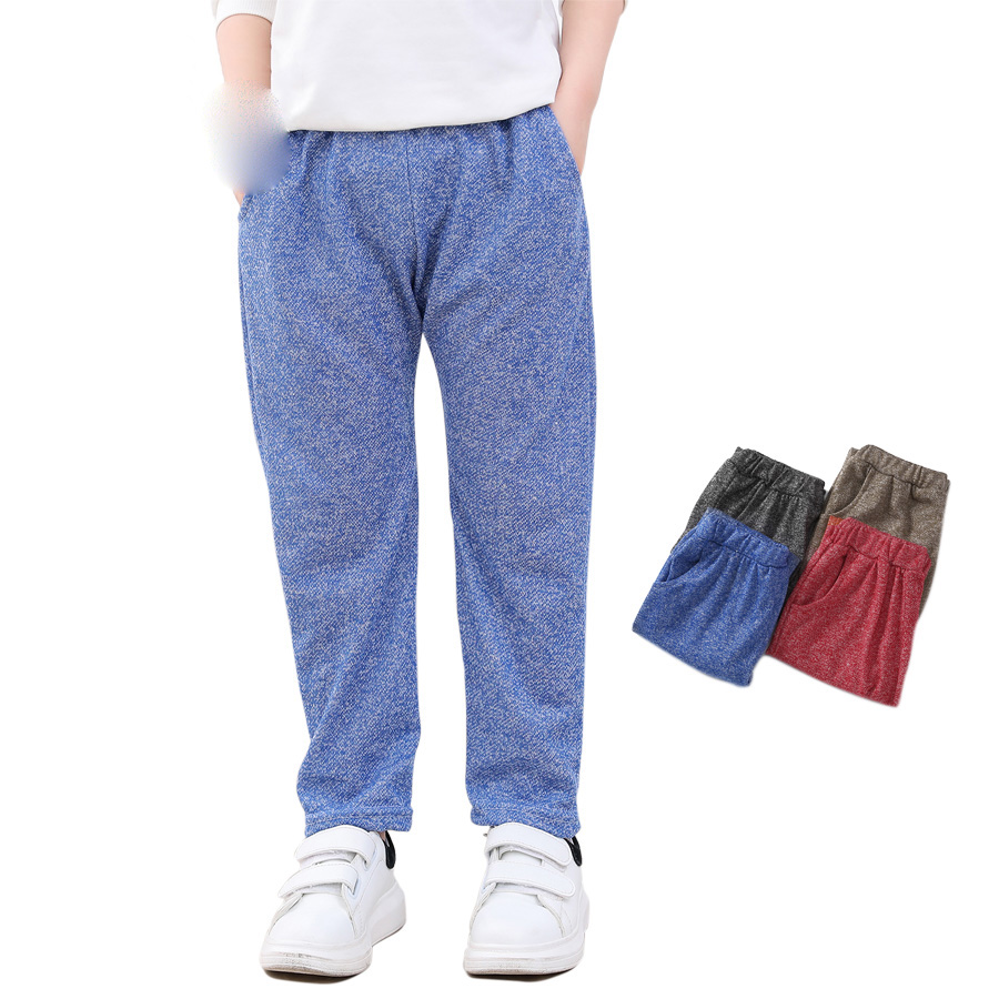 

boys girls Casual Pants kids spring autumn full length cotton trousers, Blue