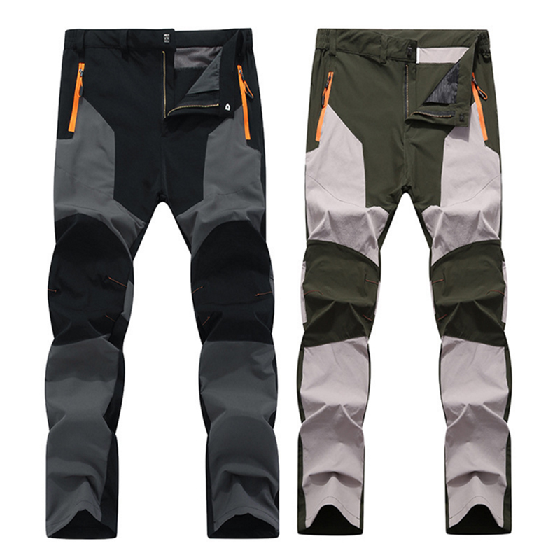 

New Men Winter Autumn Waterproof Breathable Outdoor Elastic Pants Fish Climb Camp Hiking Trousers Fleece Warm, Beige