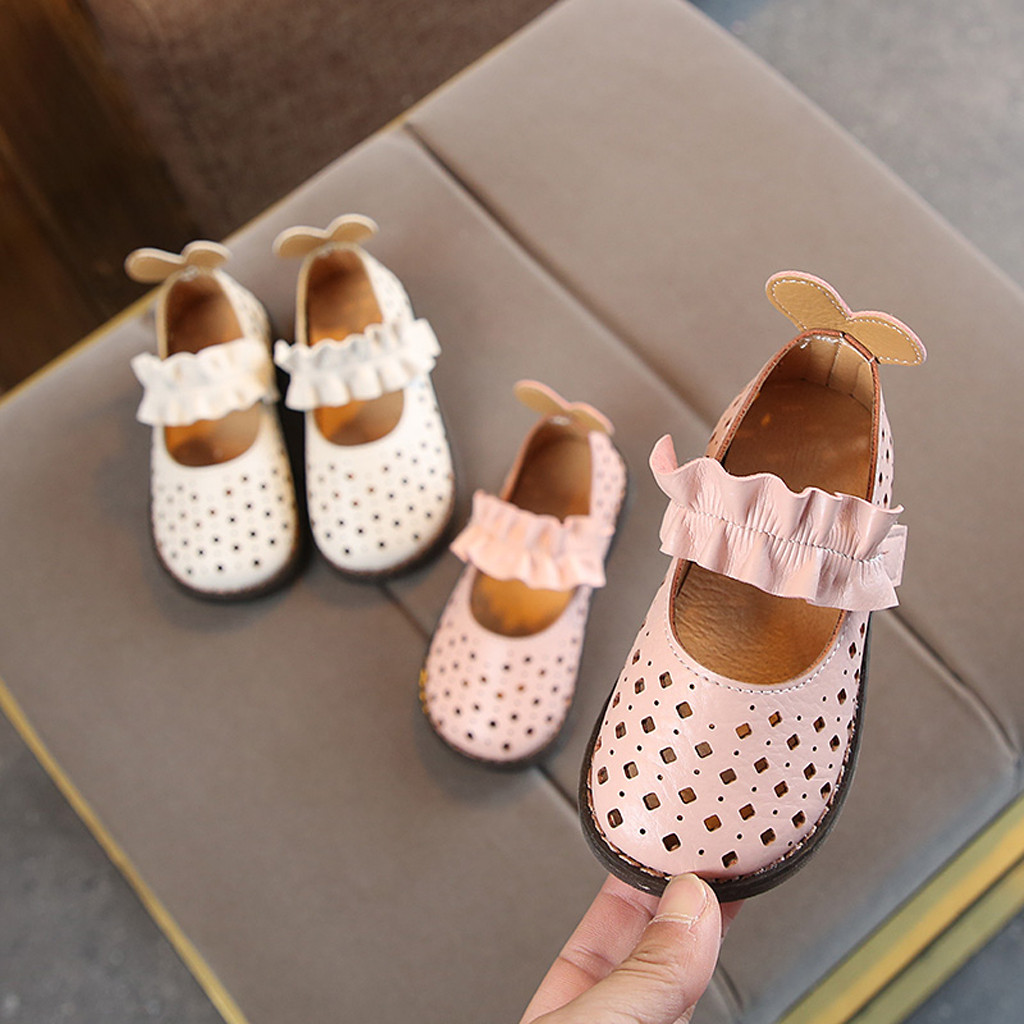 

Baby Girl summer Hollow Sandals Floral Ruffles Children sweet Princess Breathable Sandals Toddler Soft Sole Shoes Beach Shoes