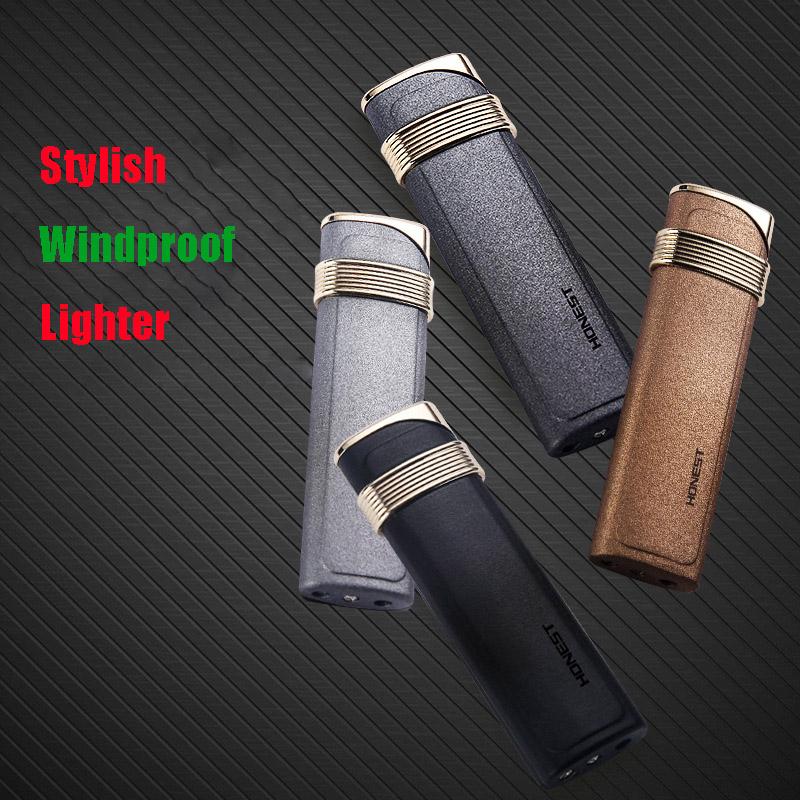 

HONEST Inflatable Jet Lighter Torch Windproof Straight Red Flame Lighters For BBQ Cigar Smoking Accessories Nice