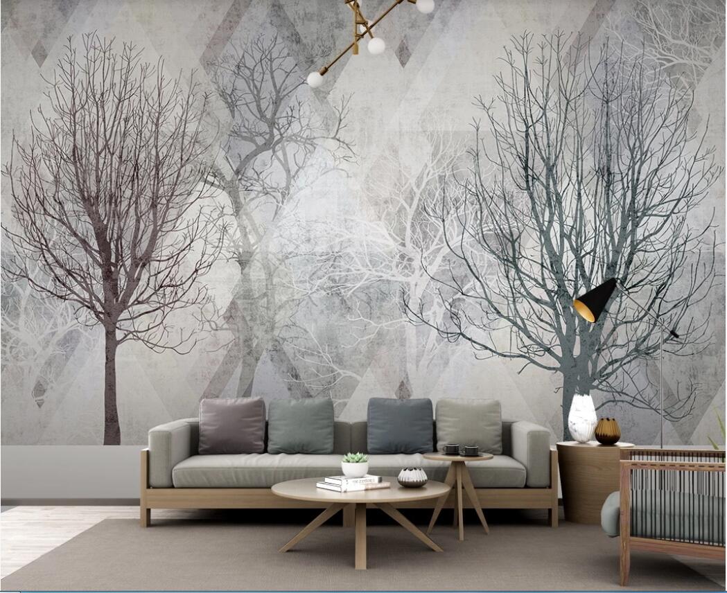 

3d wallpaper custom photo murals Hand-painted forest abstract trees modern geometric background wall painting decor wall art pictures, Non-woven fabric