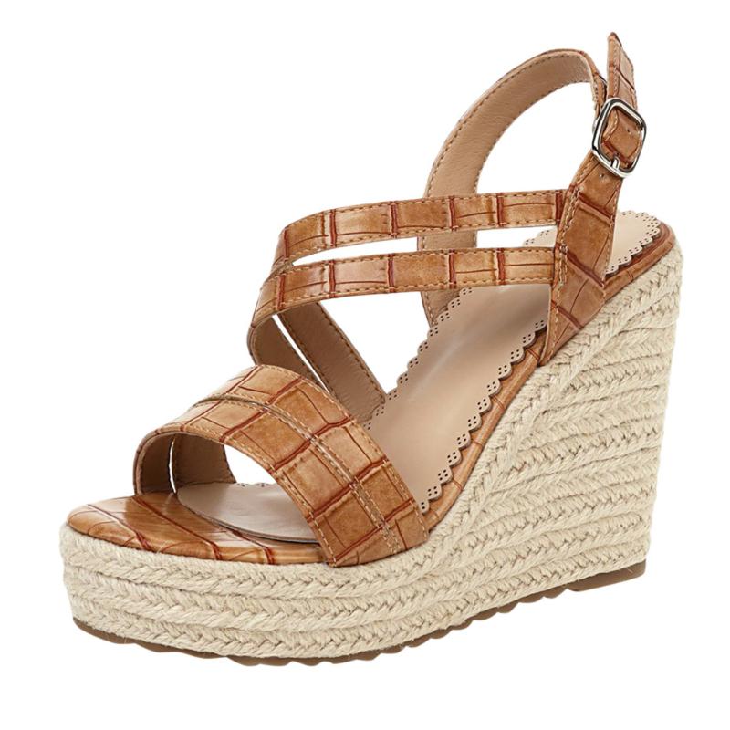 

SAGACE Plus Size Thick Bottom Sandals For Women Fashion Buckle Strap Shoes Ladies Wedges Platform Sandals Footwear Summer, Black
