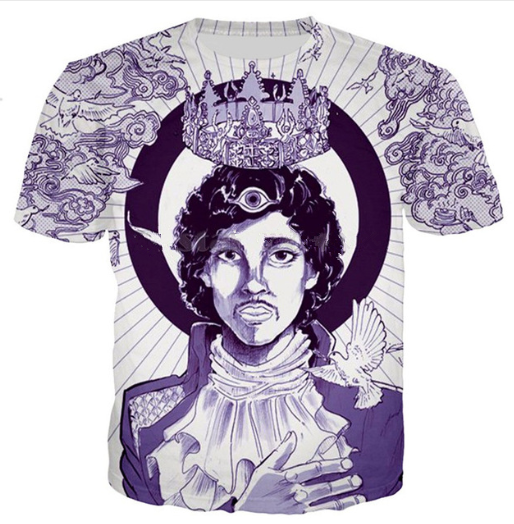 

New Popular Singer Prince Rogers Nelson Men Women Unisex Funny 3d Print Summer Short Sleeve O Neck Crewneck Casual Tops Hop Hip A61, Multi