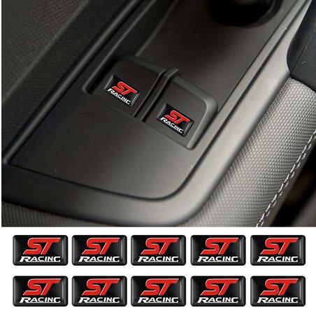 

Car styling 10Pcs ST RACING MOTOR SPORT GO FURTHER Car Stickers for FORD FOCUS 2 Focus 3 Mondeo Fiesta Kuga MK2 MK3 MK4, For st