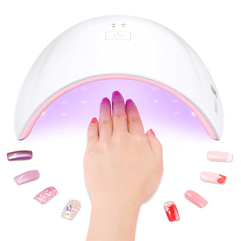 

Nail Lamp 24w Electric Nail Dryer For Gel Nails Lamps Light UV Sun Led Dryer Lamp For Manicure Beauty Care Tools, White with box