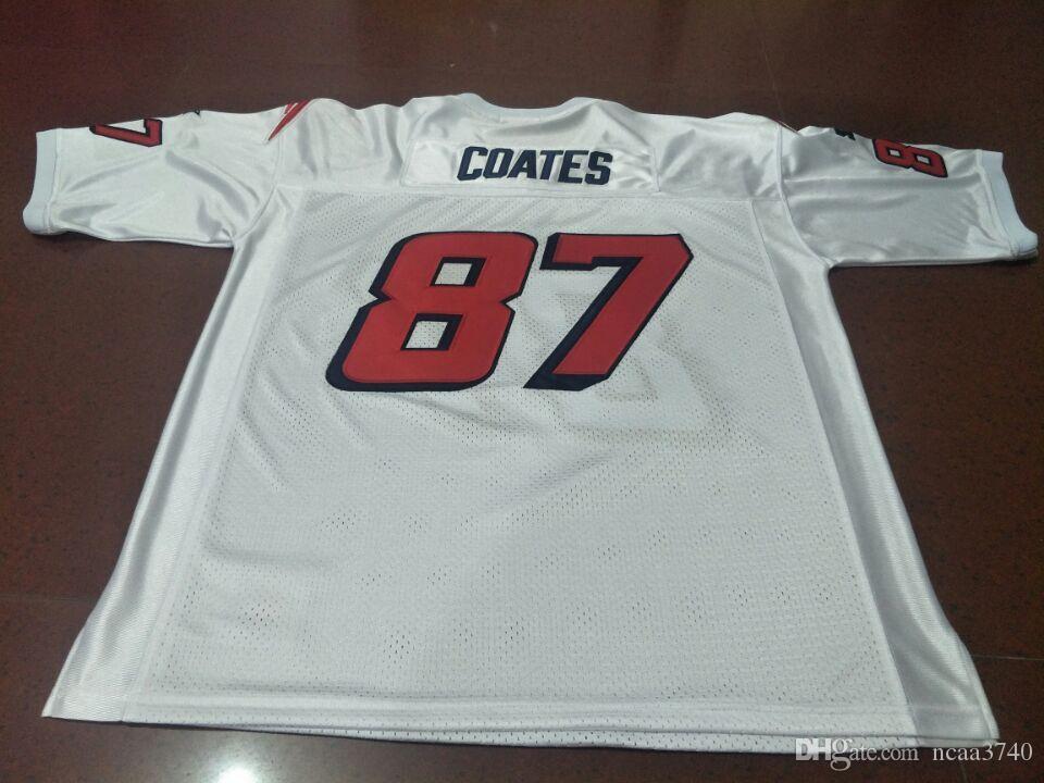 

RARE Men Custom #87 Ben Coates Game Worn RETRO Jersey 1990 With Team Men College Jersey Size -4XL or custom any name or number jersey, White