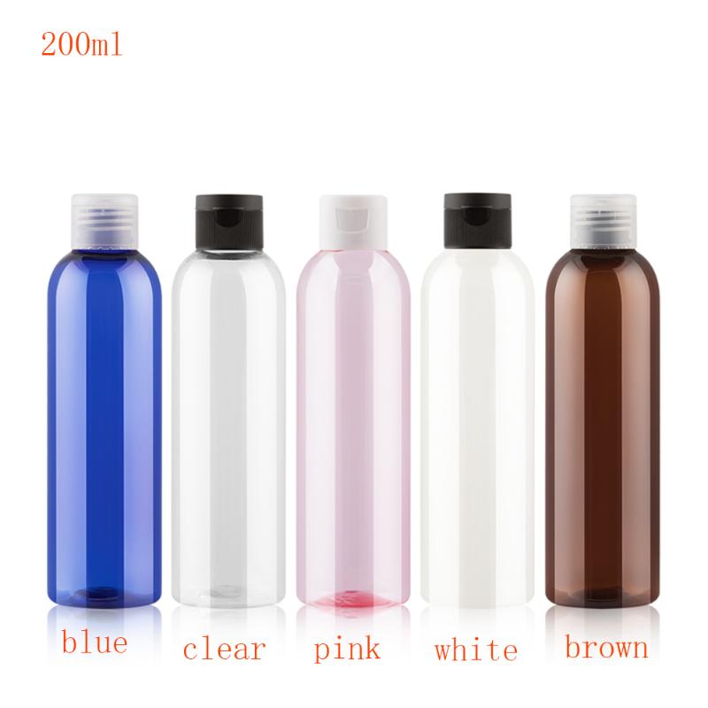 

50pc 200ml Clear PET Lotion Cream Packing Bottle With Flip Top Cap,Empty Cosmetic Containers,Refillable Makeup Sample Containers
