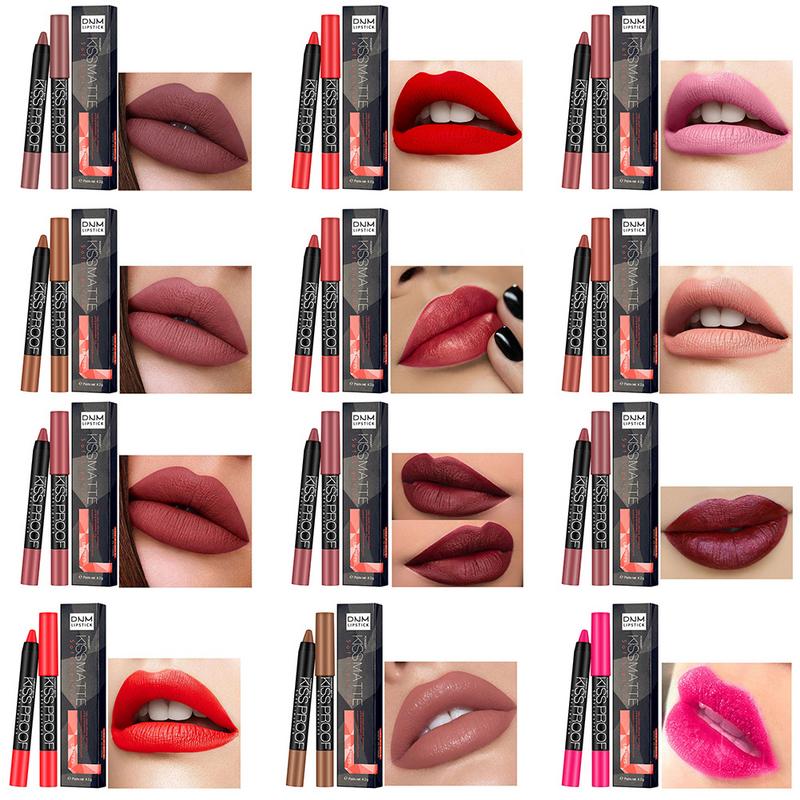 

Brand New Matte Lipstick pen Makeup Long Lasting Waterproof Velvet Lip stick Soft Moisturizing Smooth Beauty Sexy Nude Lips tint, 07