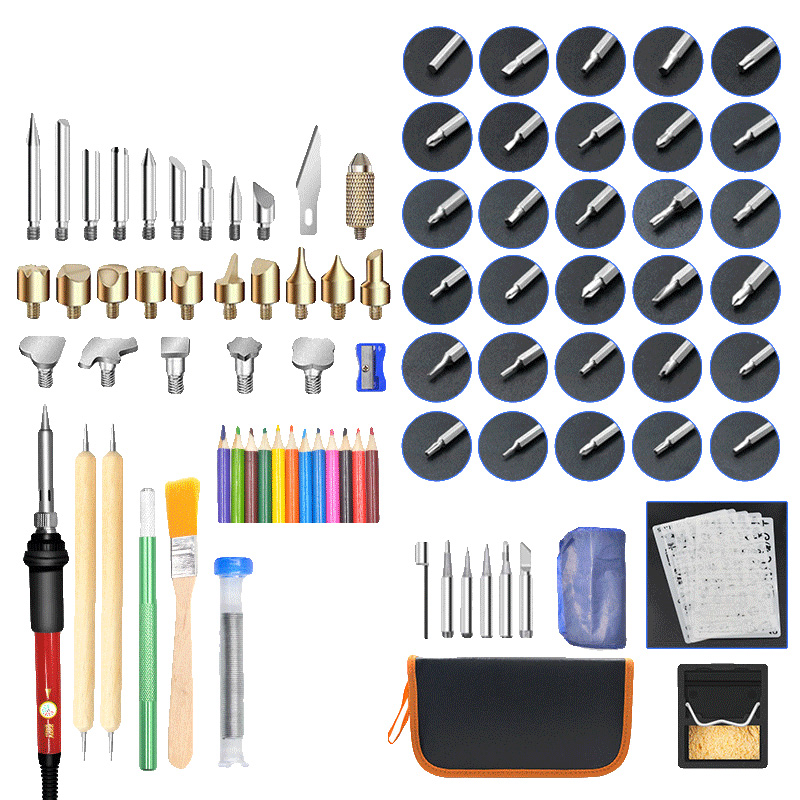 

New Soldering Iron Kit 60W Adjustable Temperature with ON/OFF Switch Soldering Iron Tips Desoldering Pump Tweezers Stand Solder