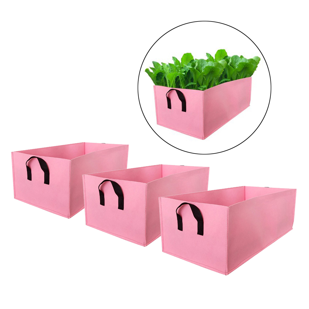 

3pcs heavy duty garden grow bags rectangle vegetables planting container s, m& l
