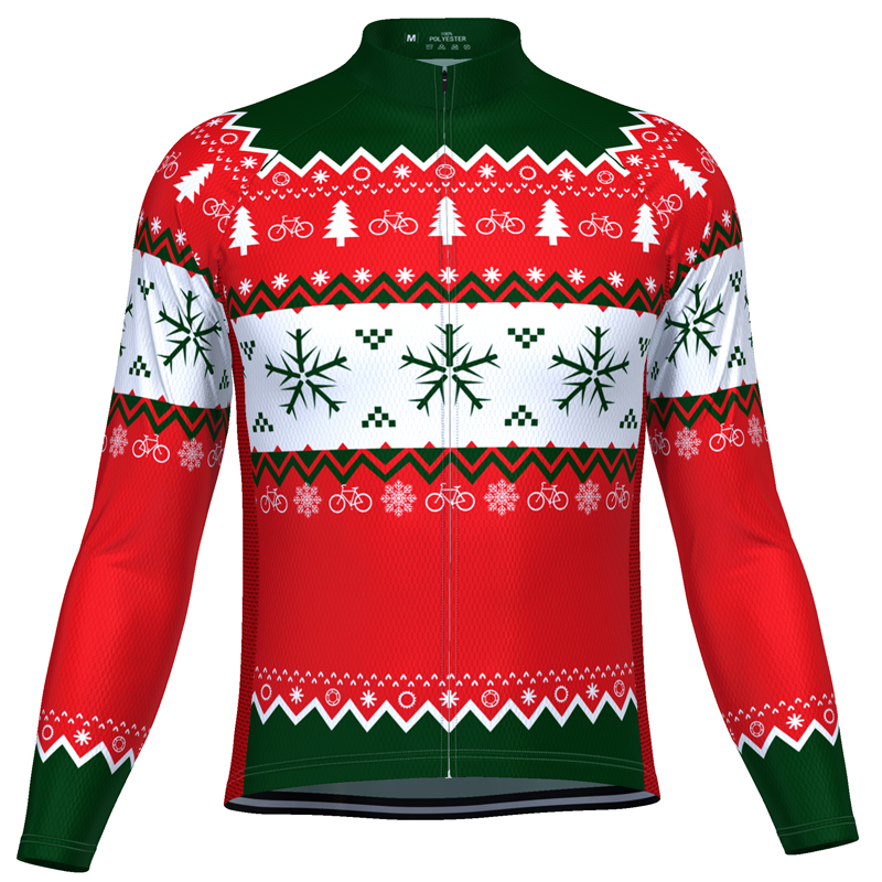 

HIRBGOD New Men's Long Sleeve Christmas Cycling Jersey Maillot Ciclism Ugly Bicycle Clothing Professional Racing Bike Wear,MT085, Hk121