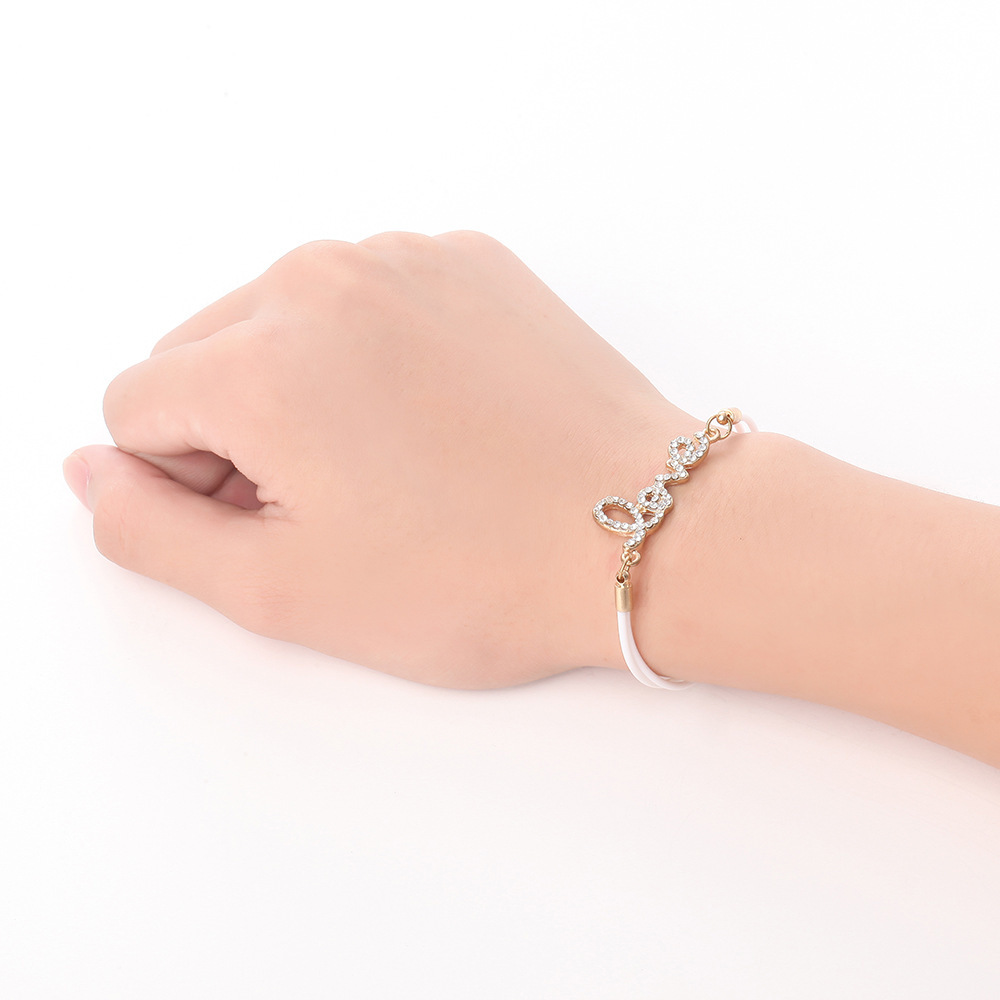 

Love Letter Alloy Bracelet Pu Organization Bracelet