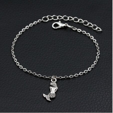 

New Mermaid Charms Bracelet Antique Silver DIY Handmade Link Chain Bracelet For Women