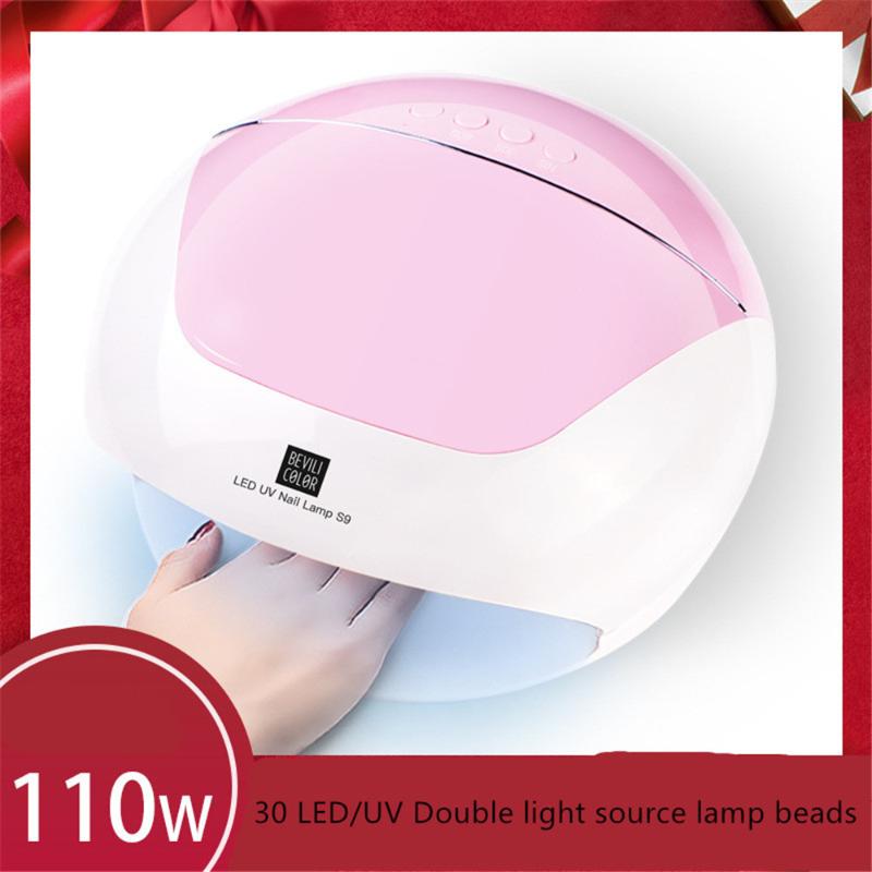 

110W Nail Lamp Infrared intelligent induction 30 LED/UV Double light source lamp beads Dry quickly and efficiently, Pink