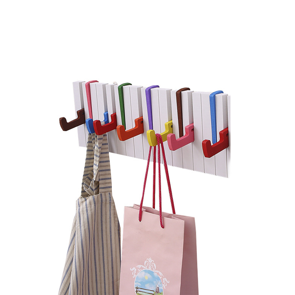 

Piano Keyboard Design Hanger with 7 Hook Colorful Creative Scarf Hat Rack Key Holder Wall Mounted Coat Rack