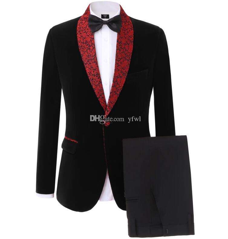 

Classic Velveteen tuxedos groom wedding men suits mens wedding suits tuxedo costumes de smoking pour hommes men(Jacket+Pants+Tie) 51, Same as image