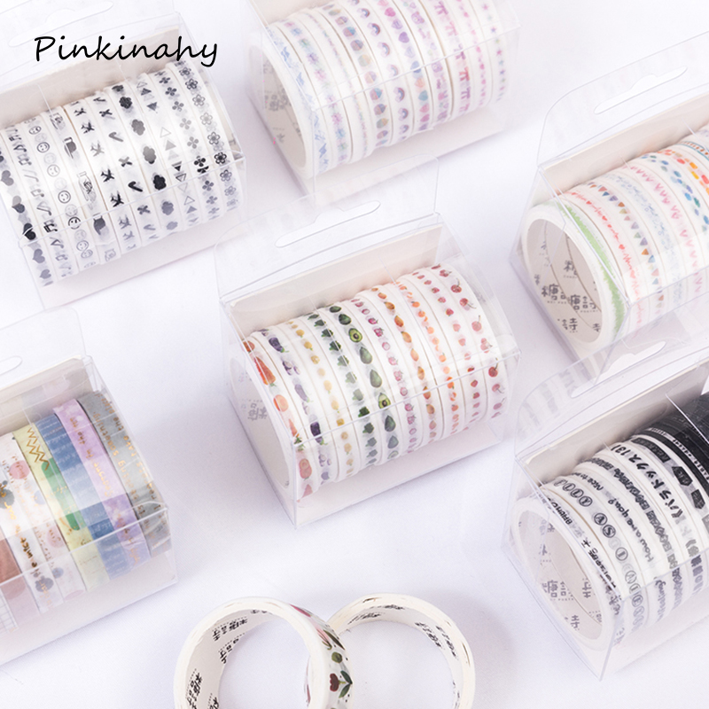 Bling Stationery Adhesive Stickers 1.5cmx3m Washi Glitter 10PCS Tape