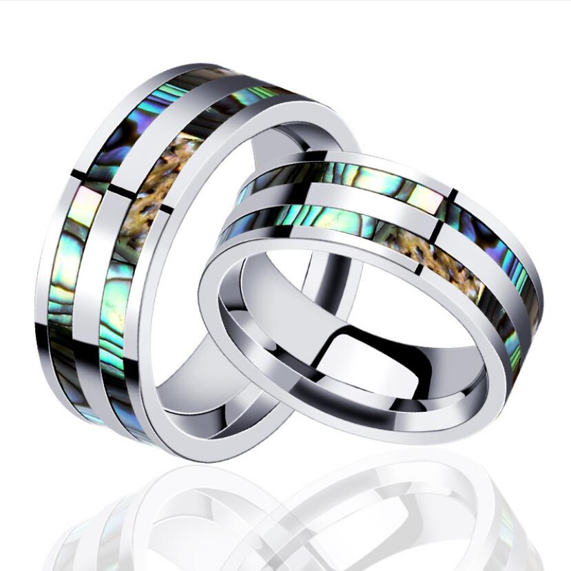 

jewelry titanium steel band rings shell setting simple rings classic rings for men hot fashion