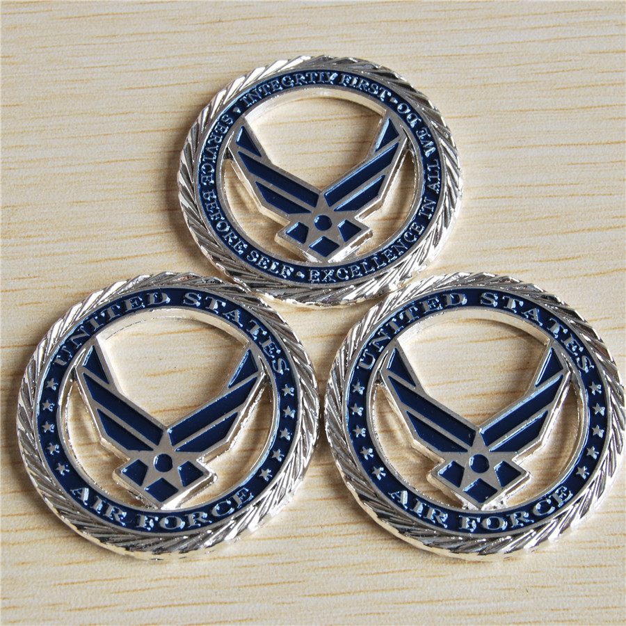 

Free Shipping 3pcs/lot,NEW U.S. Air Force Core Values Cutout Challenge Coin