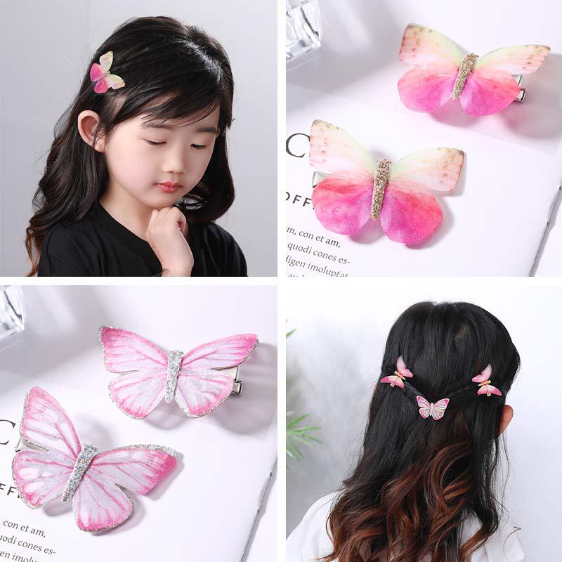 

Two-piece girl butterfly hair clip children girl summer cute clip princess hair accessories prom headdress accessories, C1
