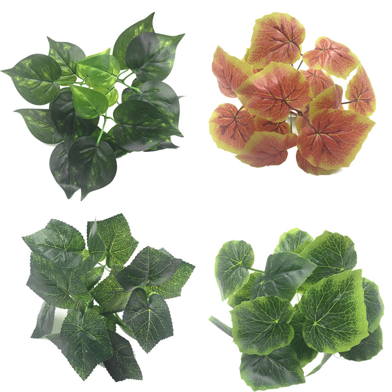 

Artificial Plastic leaf plant Green red grape heart evergreen plastic flowers for home table decoration, Color 1