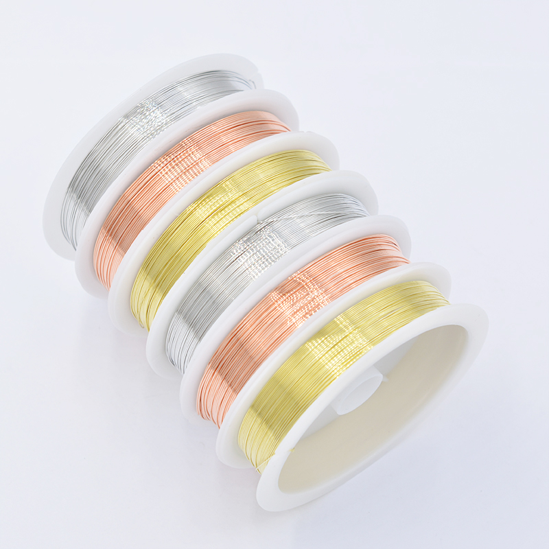 1 Rollo de alambre de cobre de Joyería Oro 0.3mm sobre 25m//Rollo encanto Envoltura de Alambre de abalorios