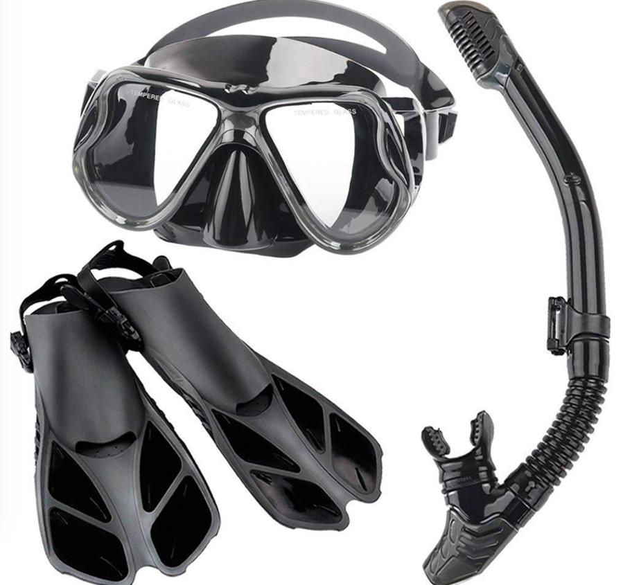 

Snorkeling suit adult diving mirror fins snorkeling mask full dry snorkel three-piece diving equipment