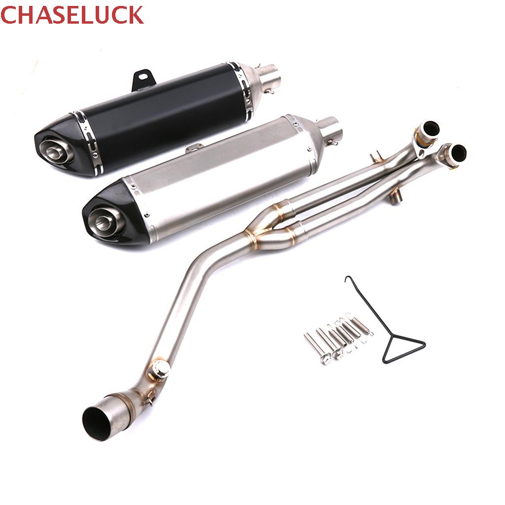 

Carbon Fiber Stainless Steel Exhaust Header Link Pipe Muffler DB Killer Sliencer For Tmax T-MAX 530 Tmax530 DX SX 13-2016