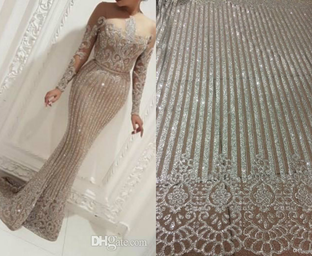 

Luxury Yousef Aljasmi Evening Gowns Glitter Illusion Long Sleeve Mermaid Prom Dress Party Wear Sweep Train Formal Gowns Plus Size Vestido, Pink