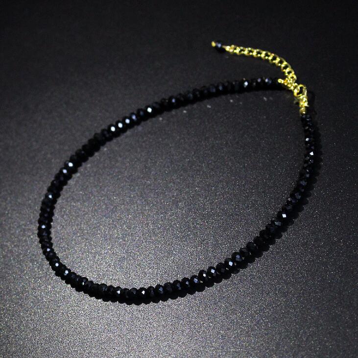 

Simple Black Crystal Neck Chain Colorful Short Clavicle Chain Fashion Girl Necklace