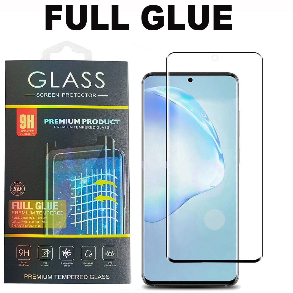 

5D Full Glue Full Cover Tempered Glass Phone Screen Protector For Samsung Galaxy S20 Plus Ultra S10 S9 S8 Note10 Plus NOTE9 Huawei P40PRO