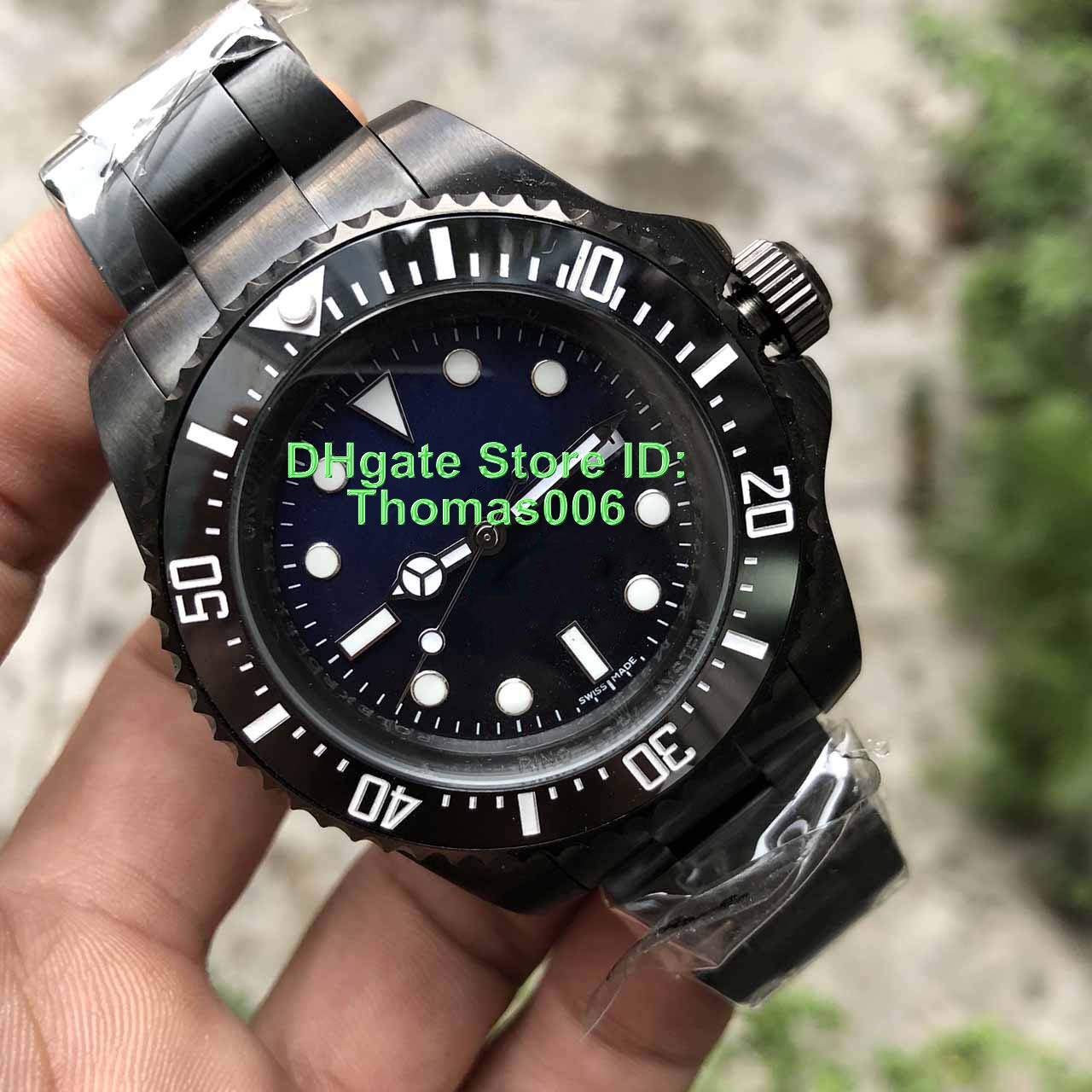 

Quality Watch Ceramic Bezel Blue Dial 44mm Stanless Steel 2813 Automatic Mens Business Casual Watches Original Clasp, Black