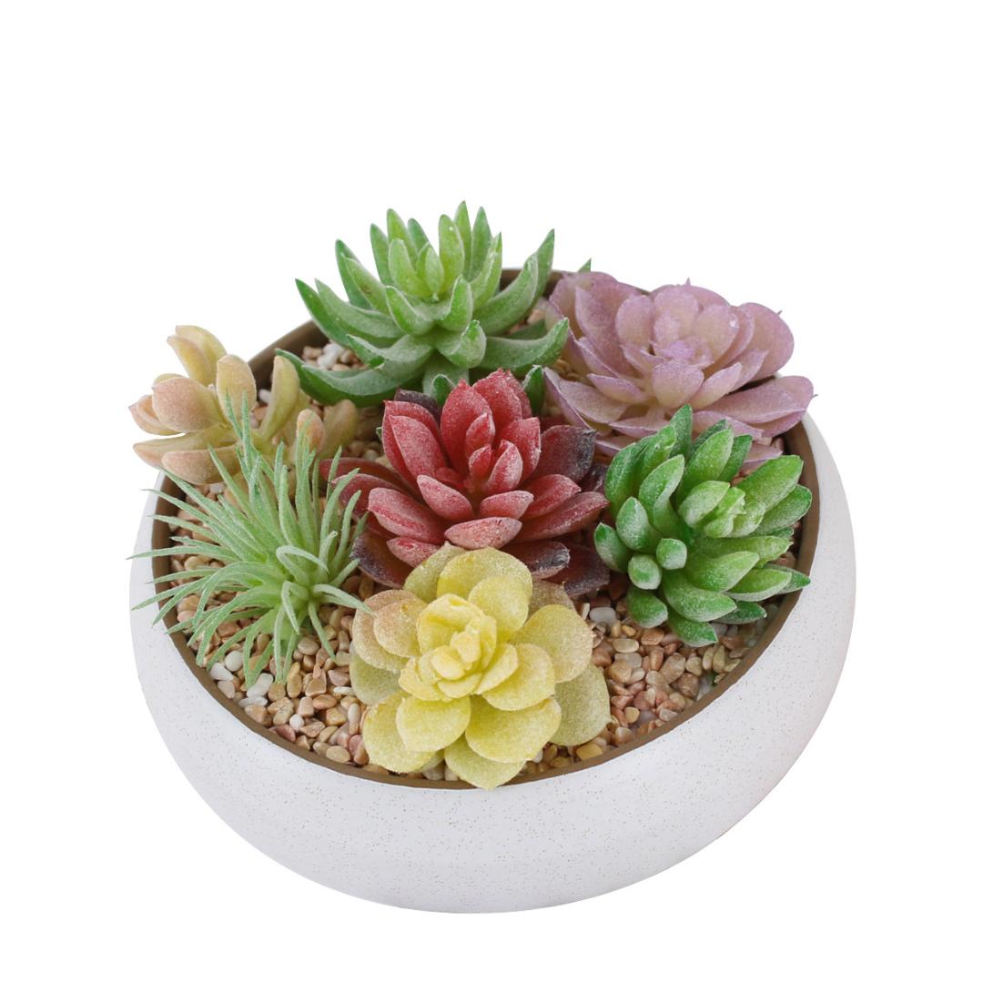 

7PCS/Lot Artificial Succulents Plants Simulation Green Plants Fake Flowers Bonsai Creative Interior Home Decorations Gifts, Olive