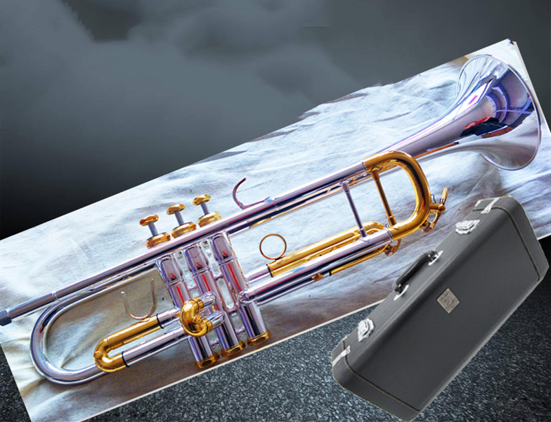 Bach 197GS-72 Trumpet Authentic Double Silver Plated B Flat Professional Trumpet Top Musical Instruments Brass Bugle Bb Trumpete FREE