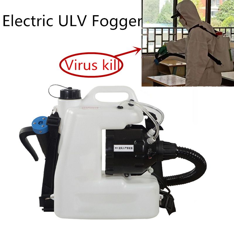 

Electric ULV Fogger 110V/220V ULV Low Capacity cold Fogging Machine 1400W Knapsack Electric Spray Disinfection Machine 12L
