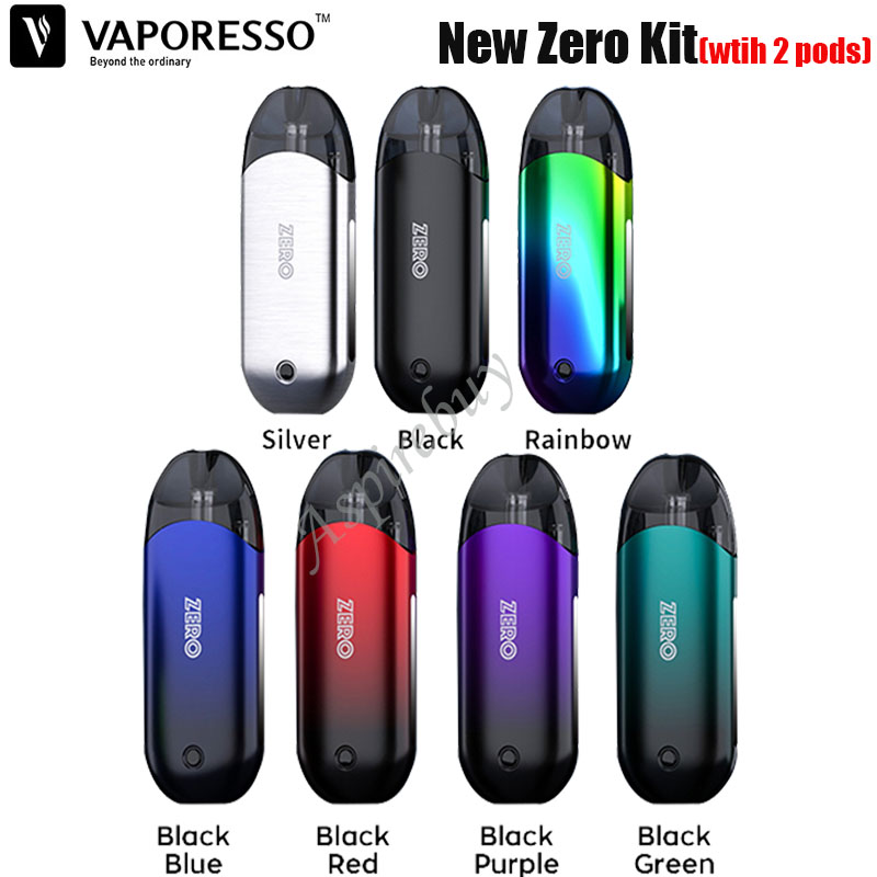 

Vaporesso Zero Kit with 2 Pods NEW COLORS 650mAh Battery with 2ml Zero Pod 1.0ohm Mesh Pod & 1.3ohm CCELL Pod Authentic, Black