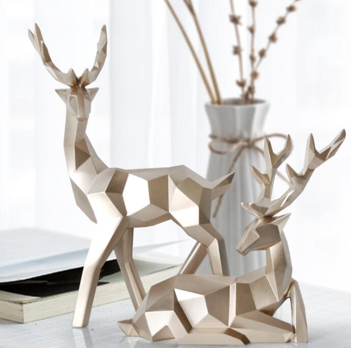 

176 518cm gold creative lucky animal jewelry stand head mannequin body deer resin craft jewelry geometric home wedding resin 1set a331