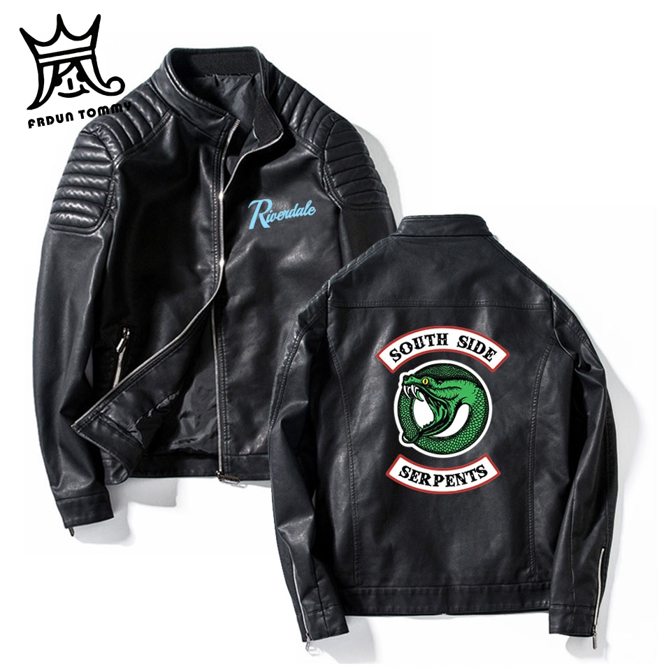 

Women's Jackets FT Southside Riverdale Stand Collar Leather Serpents Men/women Streetwear Brand South Side, A4892