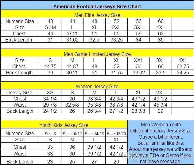 Walter Baker Size Chart