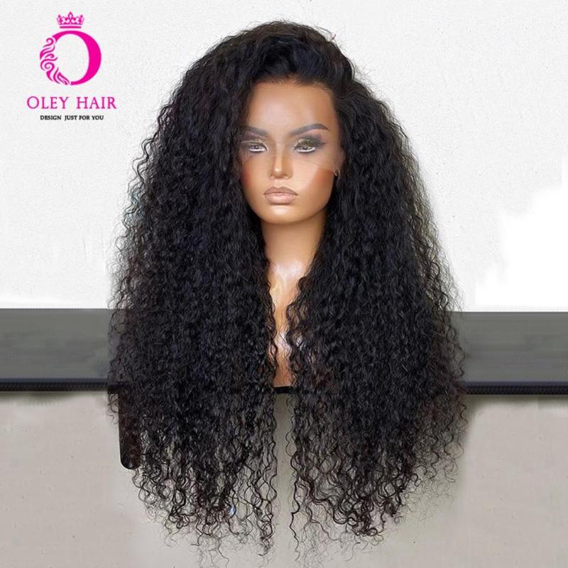 

OLEY Hair Heat Resistant Synthetic Lace Front Wig High Density Curly Black Wig Whith Natural Hairline Glueless Wigs For Women
