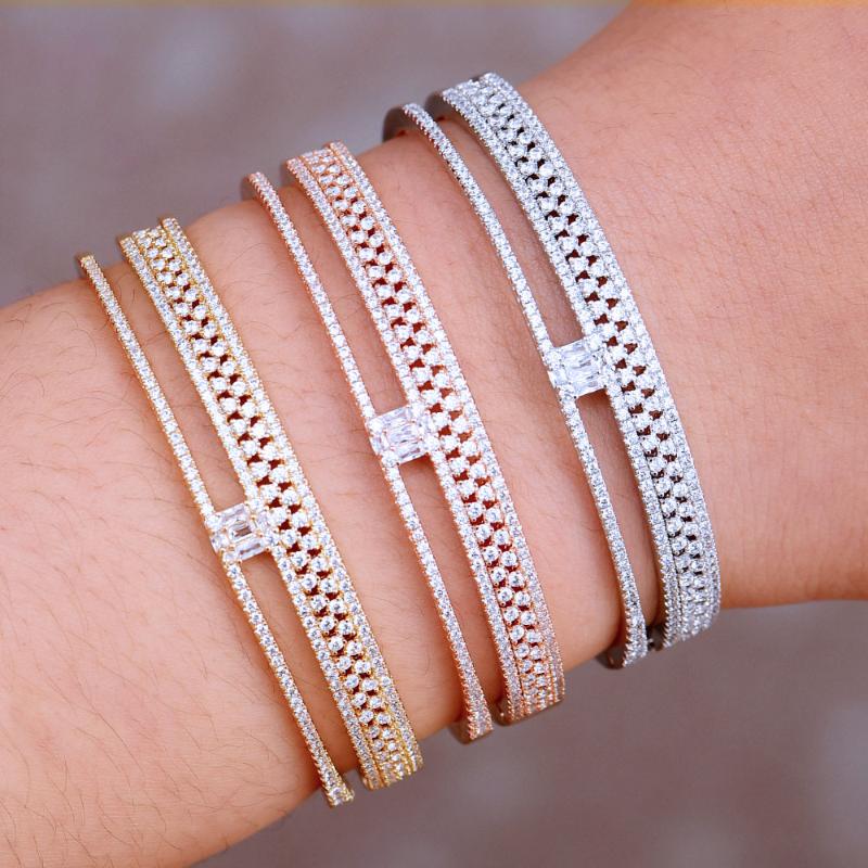 

GODKI Trendy Jewelry Sets For Women Wedding Zircon Crystal CZ Dubai Bridal Bangle Ring Sets aretes de mujer modernos 2020, As pic